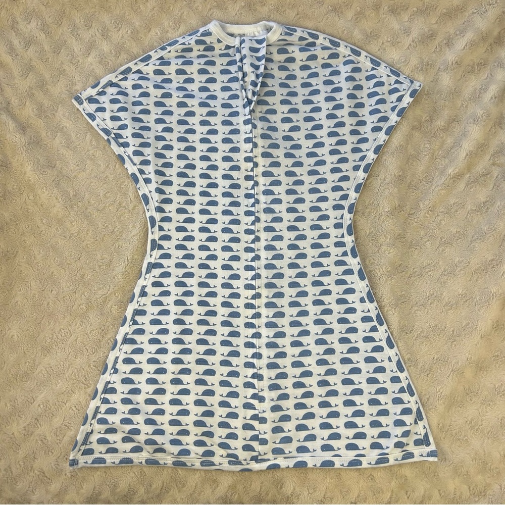 Sleeping Baby Inc Zipadee-Zip Sleep Sack Blue White Whales Size XS 3-6 Months